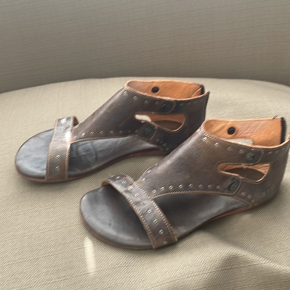 Bed Stu Soto Sandals 7.0 Taupe Open Toe Gladiator Ankle Shoes